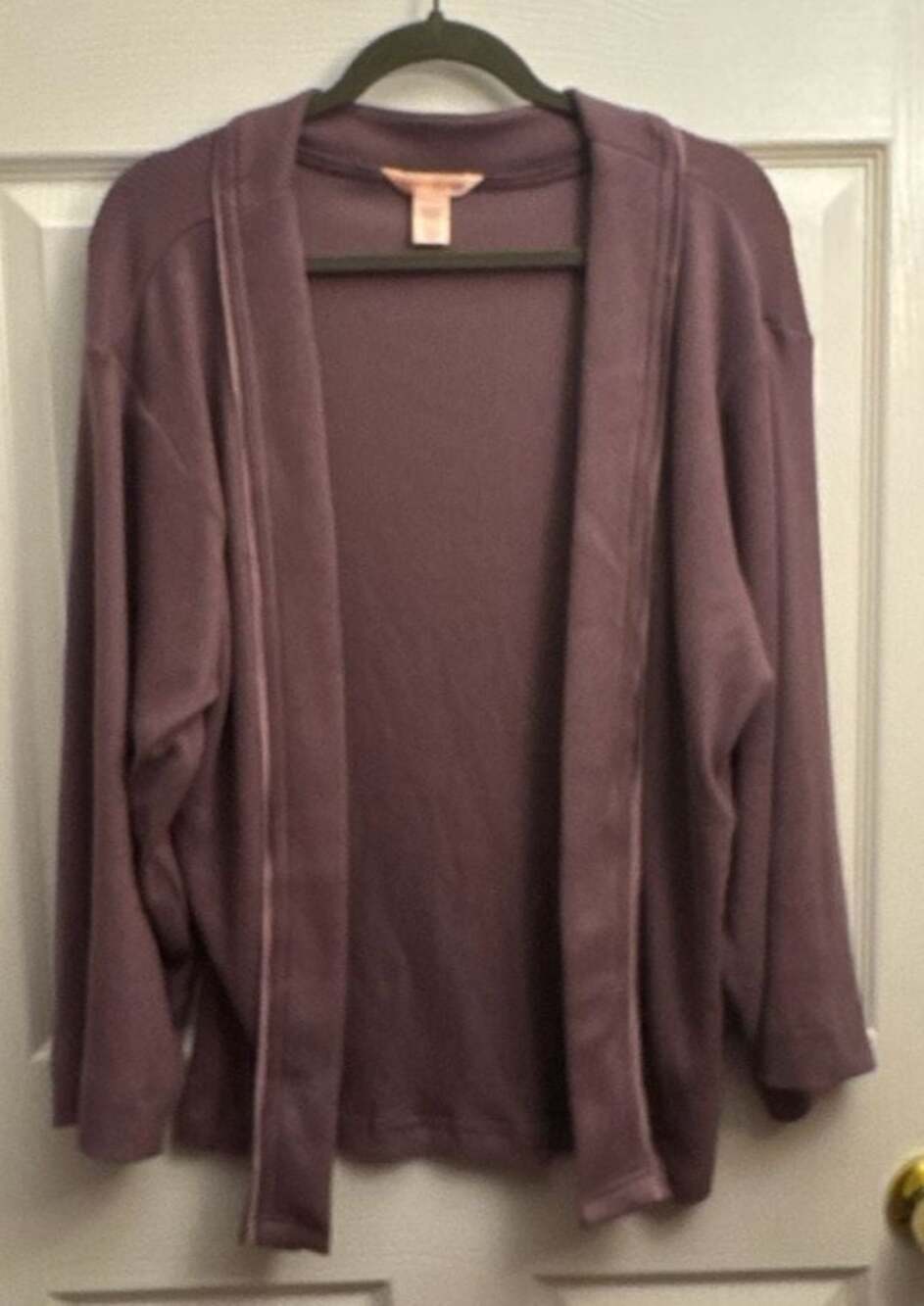 Power 2 The Flower Purple/plum Ribbed Open Front Cardigan Size S/M